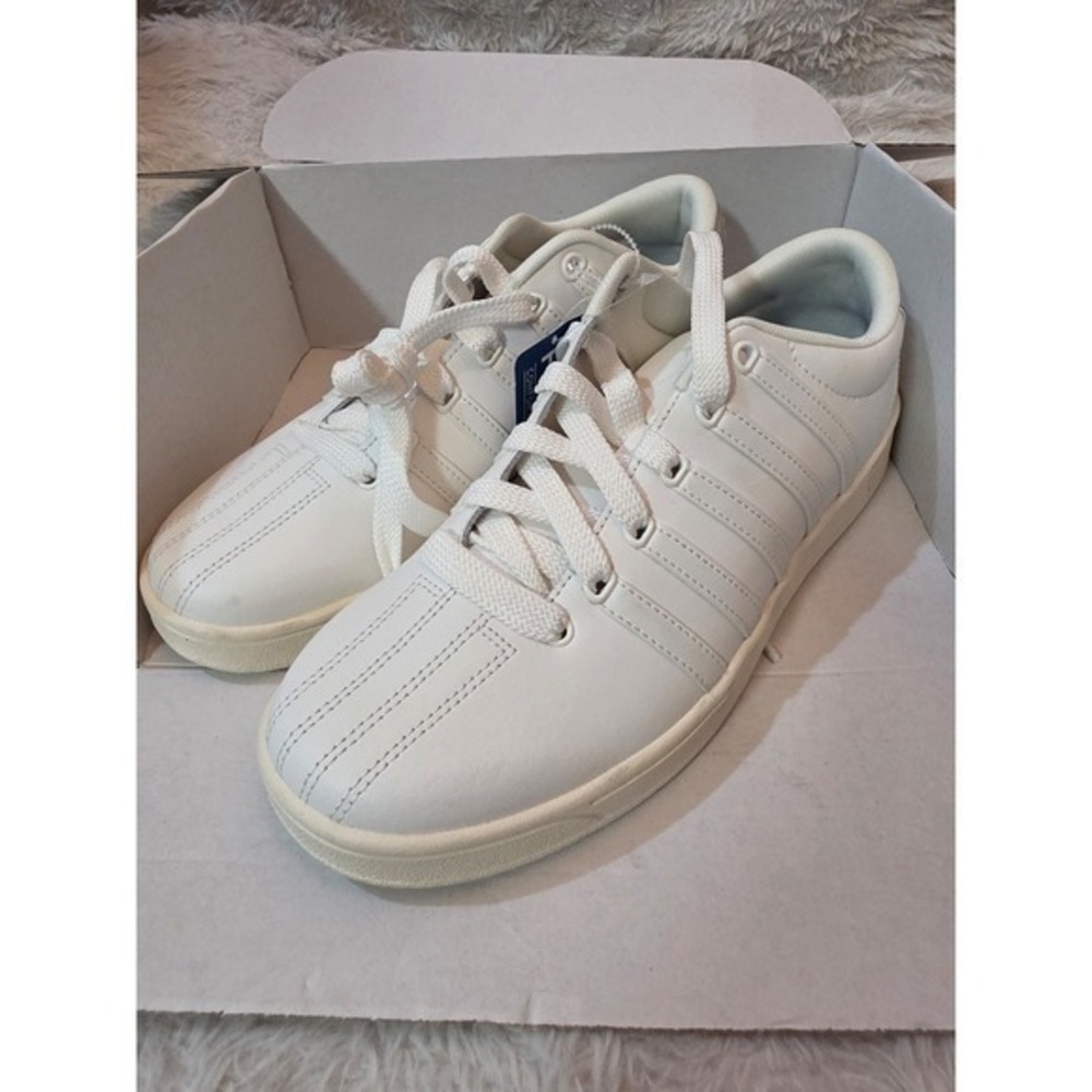 K-Swiss Court Pro II CMF Mens Leather Sneakers White Gray 03629-158-M Size 10